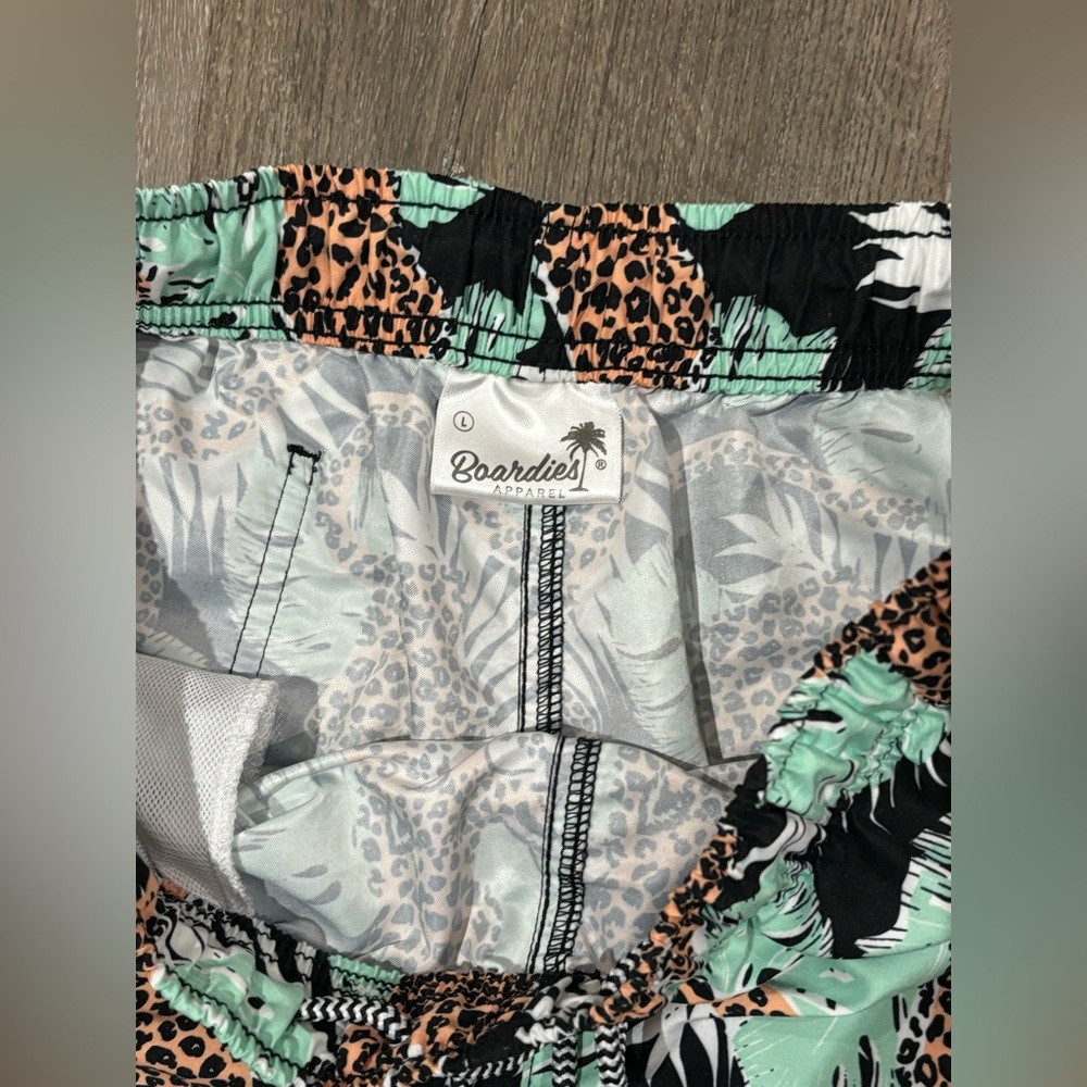 Boardies Mens Shortie Swim Trunks Size Large Purrfect Paradise Print - Picture 5 of 7